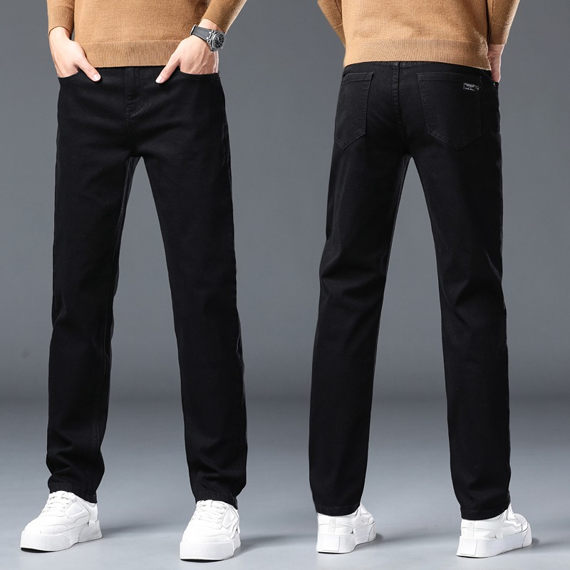 Nouveau jean droit extensible pour homme, polyvalent, tendance, décontracté, coupe classique, long, pour le printemps et l'automne, pantalon en denim pour homme