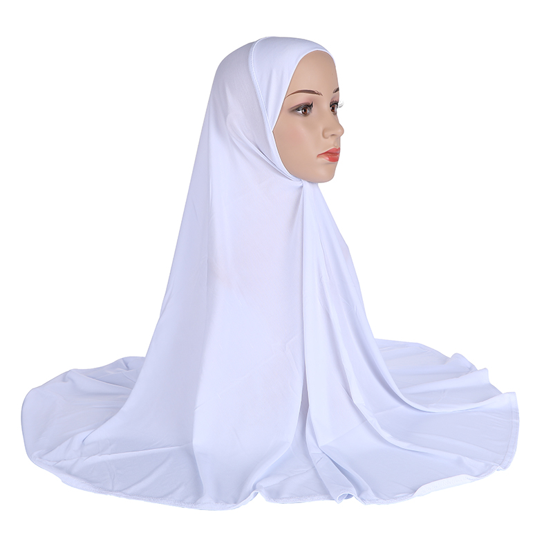 H023 adultes bonne taille 90*80 cm plaine prier hijab musulman hijab écharpe islamique foulard chapeau armia tirer sur bandeau