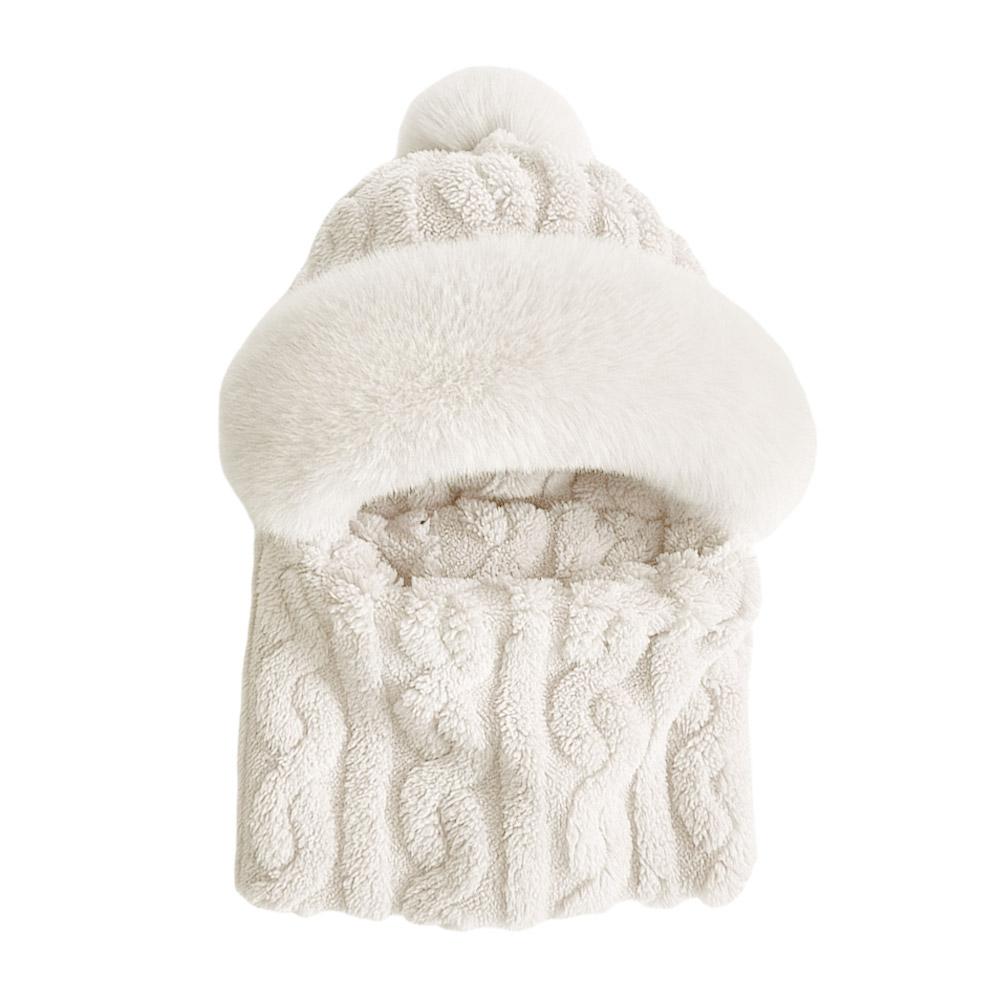 Chapeau d'hiver pour femmes, masque facial à capuche, garde au chaud, Style épais, écharpe de cou, bonnet tricoté en cachemire, chauffe-cou