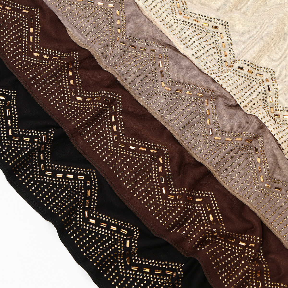 Hijab uni musulman en jersey, foulard long orné de strass, châle doux pour femme, turban, couvre-chef féminin pour Ramadan et Aïd