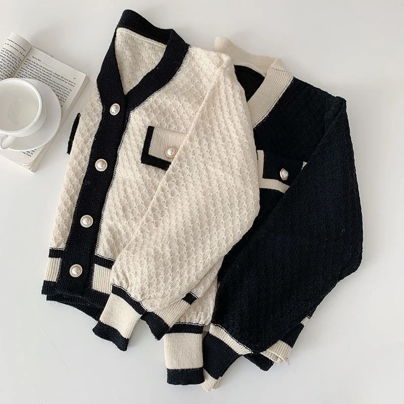 Cardigan en tricot à manches longues pour femmes, mode coréenne, ample, manteau d'extérieur, nouvelle collection coréenne