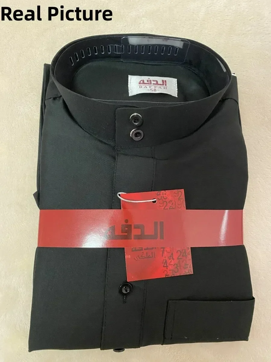 Nouveau 2026 musulman moyen-orient hommes à manches longues arabe col rond islamique couleur unie caftan Maxi dubaï Long Jubba Thobe Abaya vêtements