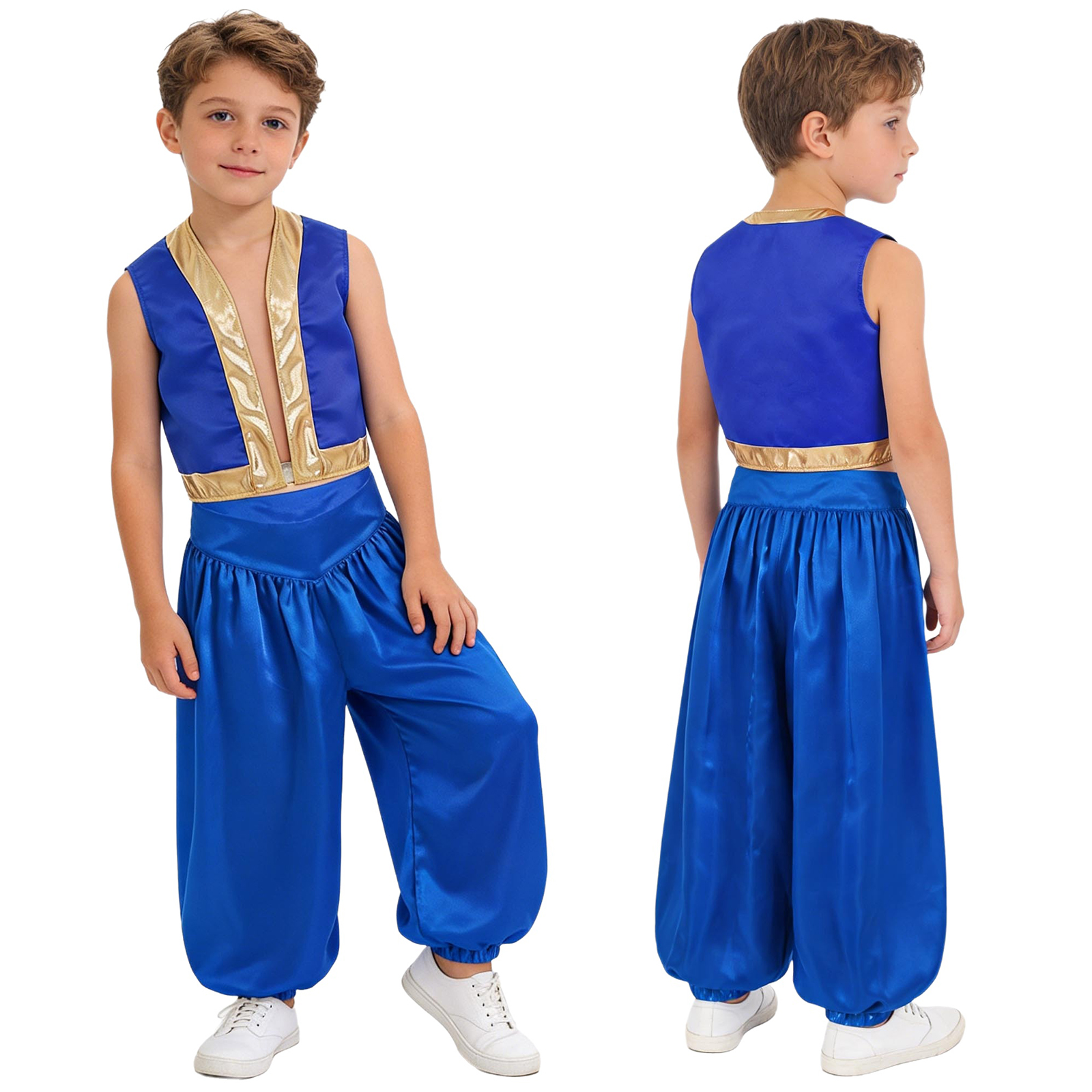 Costume de prince arabe pour garçons, gilet et pantalon, déguisement de personnage de jeu, elfe, pour Halloween, fête, carnaval