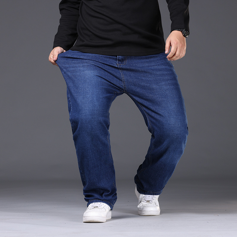 Jeans extensibles pour hommes, tailles 29-50, pantalons en Denim à jambe droite, tailles étendues, bleu, noir, Streetwear, coupe décontractée, pour le travail, décontracté, nouveau