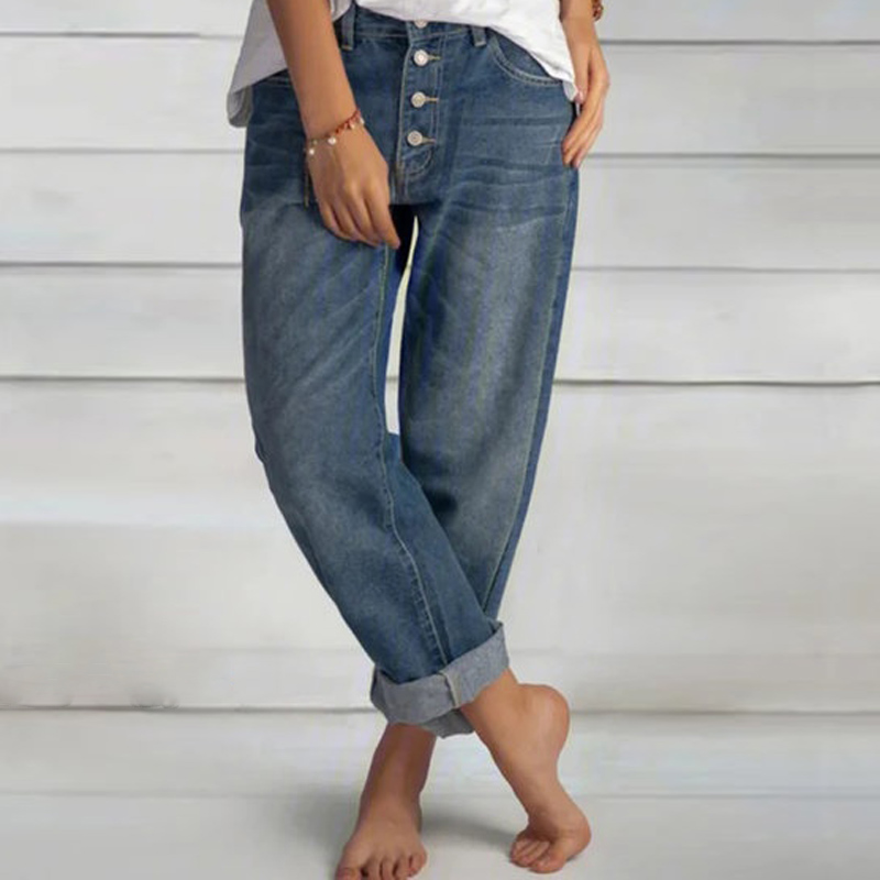 Jeans taille haute à jambe large pour femmes, pantalons droits, mode rétro, grande taille, vêtements de travail simples et fins, jeans boyfriend