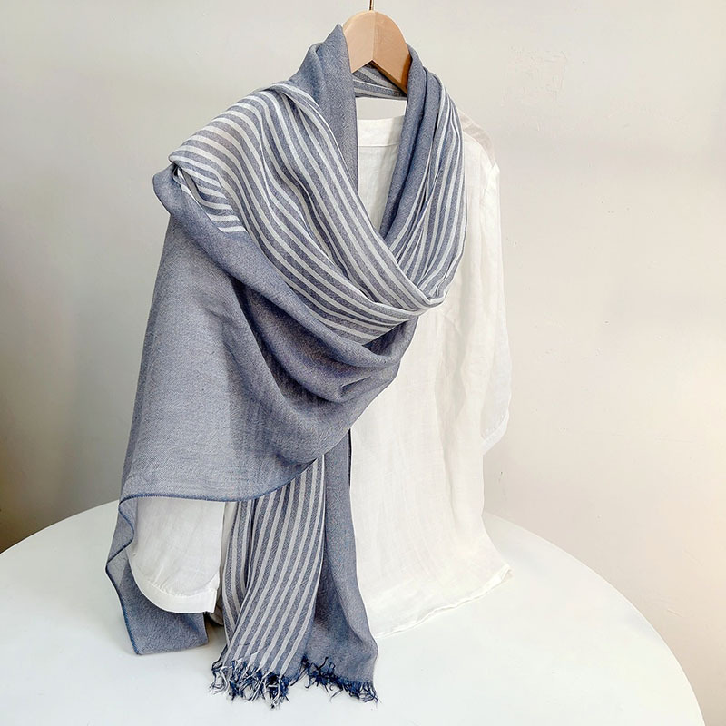 Écharpe à rayures modales douces pour la peau pour hommes et femmes, garder au chaud, automne, hiver