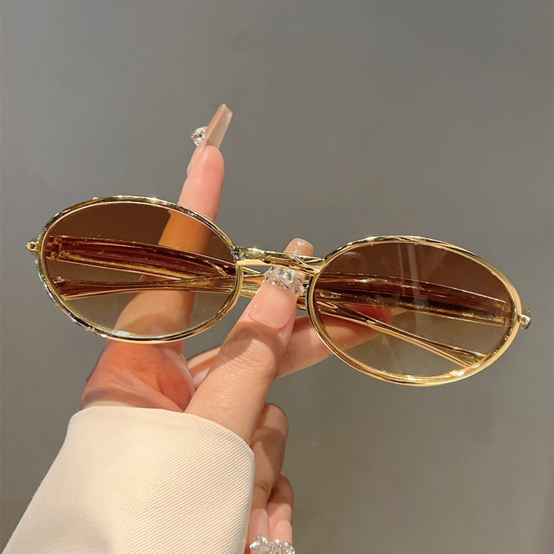 Lunettes de soleil ovales vintage pour femmes, style rétro, décontractées, pour l'extérieur, nouvelle marque, design en alliage, pour la conduite, protection UV400