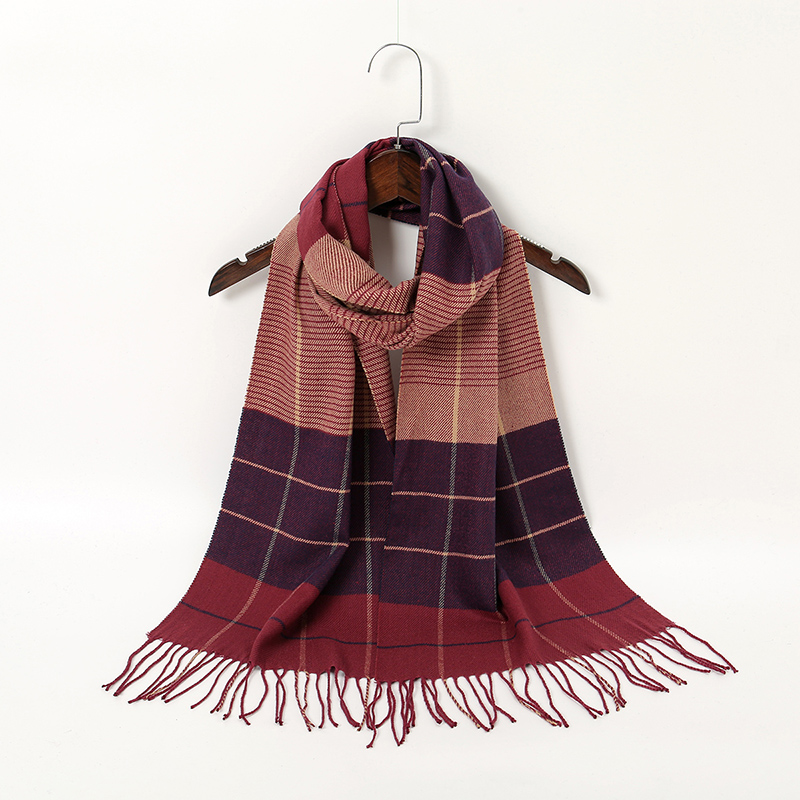 2024 nouveau classique rayure Plaid gland longues écharpes pour unisexe Mature chaud coupe-vent cou écharpe décontracté extérieur écharpe chaînes