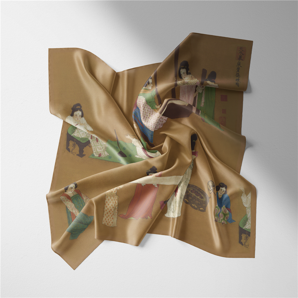 Foulard carré Twill Injplanchers f pour femme, écharpes de pratique de la peinture, enveloppes de bandeau de sauna, bandana, petit hijab, 53cm