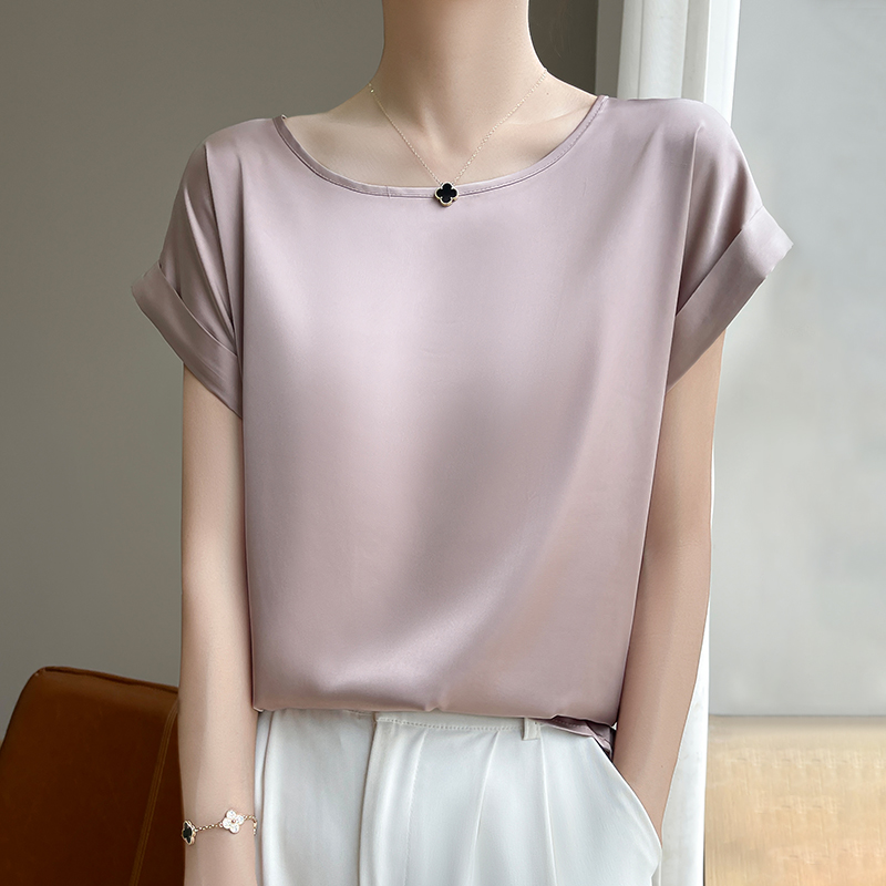Camisole en soie à col rond pour femme, gilet fin en Satin, ample, extérieur, haut sans manches, costume d'été, chemise à bascule en soie de mûrier, nouvelle collection