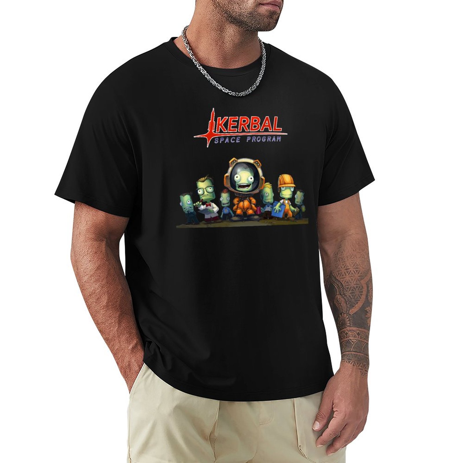 T-Shirt à Manches Courtes en Coton pour Homme, Vêtement Esthétique, Graphique, Programme Spatial KerRh, Équipe KSP