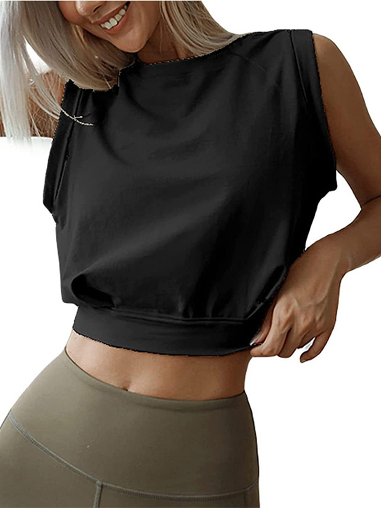 Chemises en coton pour femmes, haut court mignon, t-shirt d'entraînement de fitness décontracté, chemise de course
