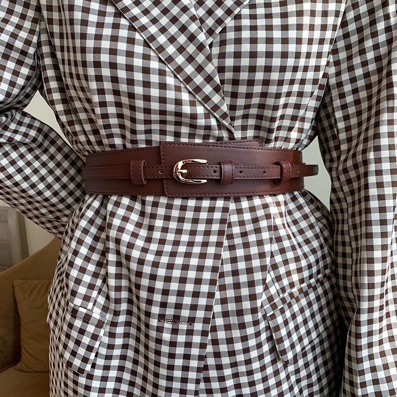 Robe décorative à double usage pour femme avec veste de costume, ceinture noire, large, fermeture audio, à la mode, haut de gamme, nouveau