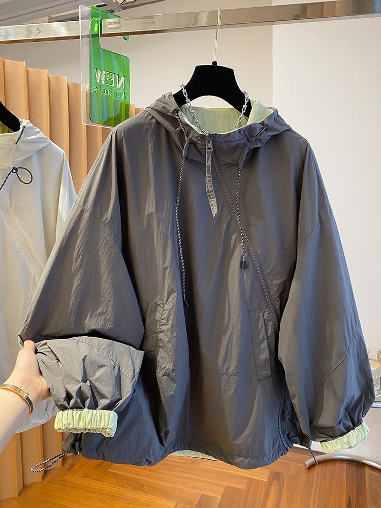 Femmes vestes à capuche diagonale fermeture éclair conception Vintage veste 2025 printemps automne nouveau Baggy mode à manches longues chemise