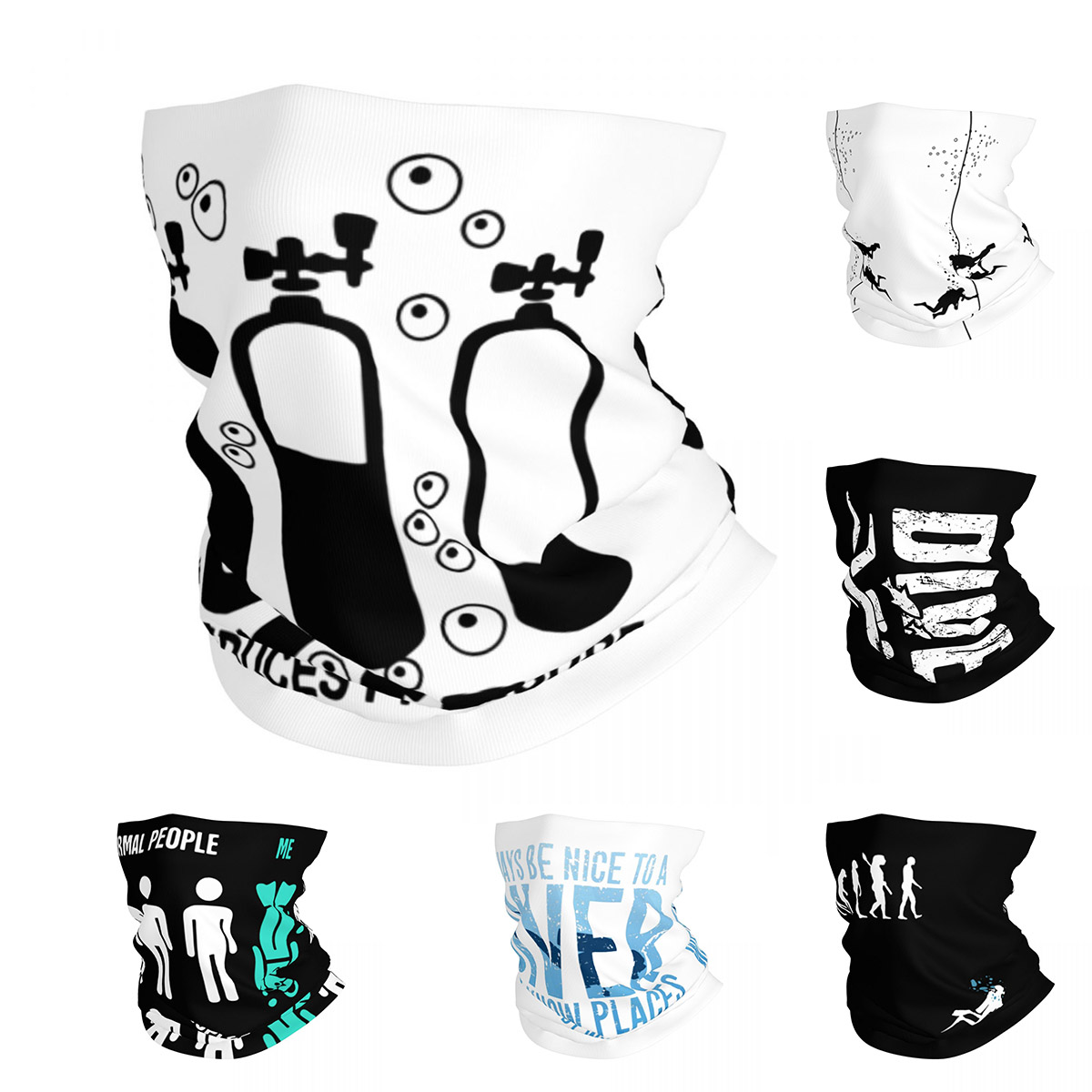 Bandana de plongée sous-marine unisexe, couvre-cou imprimé, écharpe magique, masque facial respirant, plongée en apnée en mer, sports, randonnée, adulte