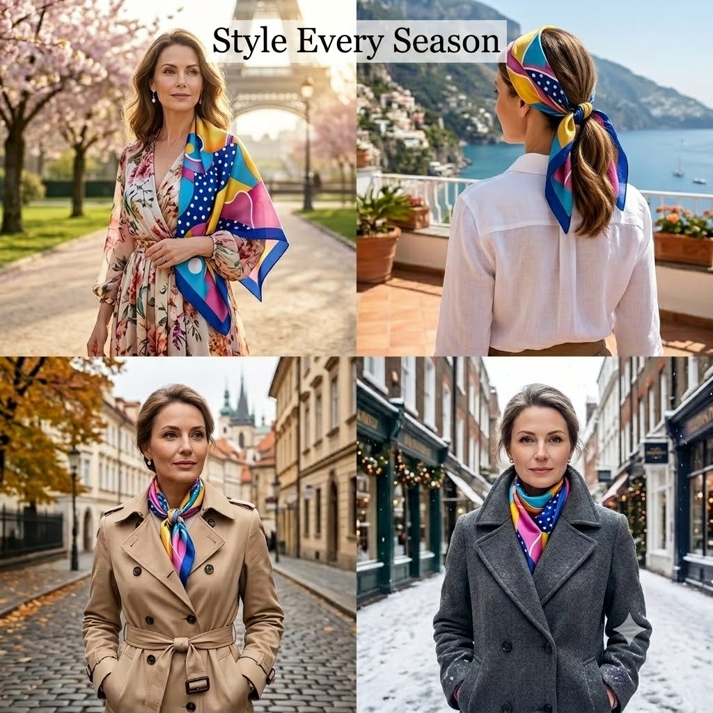 Foulard carré 50x50cm pour femme, foulard pour cheveux, foulard pour le cou, foulard pour la tête effet satiné, bandana, foulard pour sac style français, foulard de mode, cache-cou