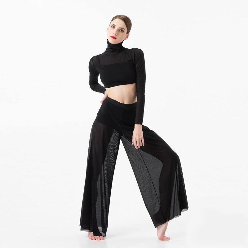 Costume de danse pour femmes, élégant, classique, moderne, contemporain, pratique de la danse lyrique, hauts et pantalons en maille, vêtements de spectacle de Ballet