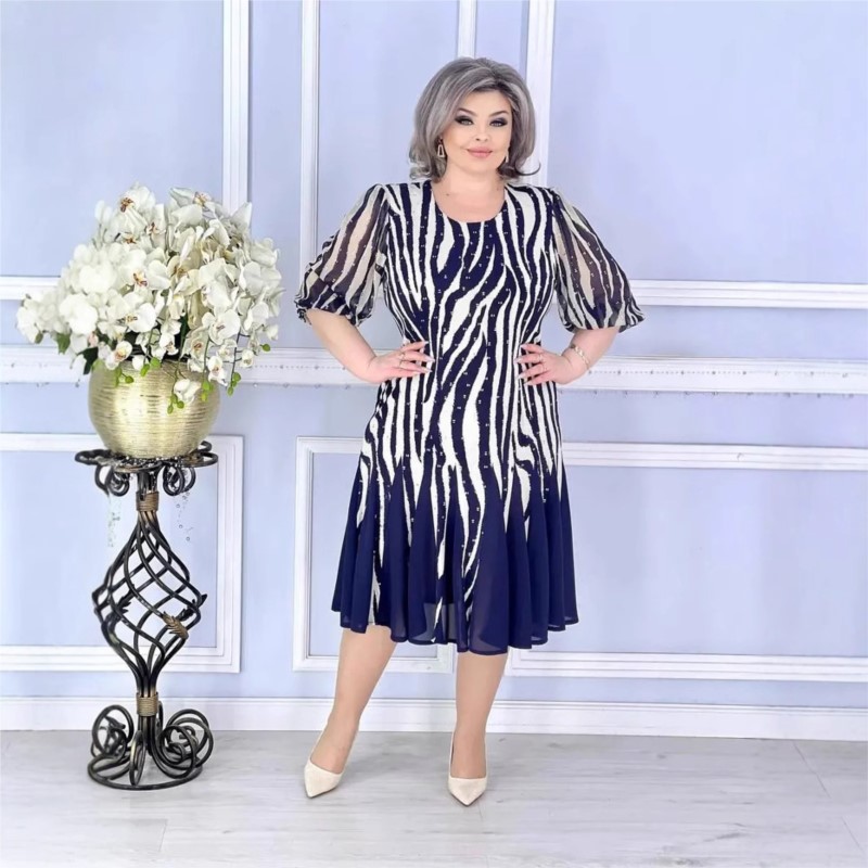 Robe décontractée pour femmes, Style Simple, vêtements pour femmes, tempérament assorti, élégant, ample, manches quarts imprimées, 2025