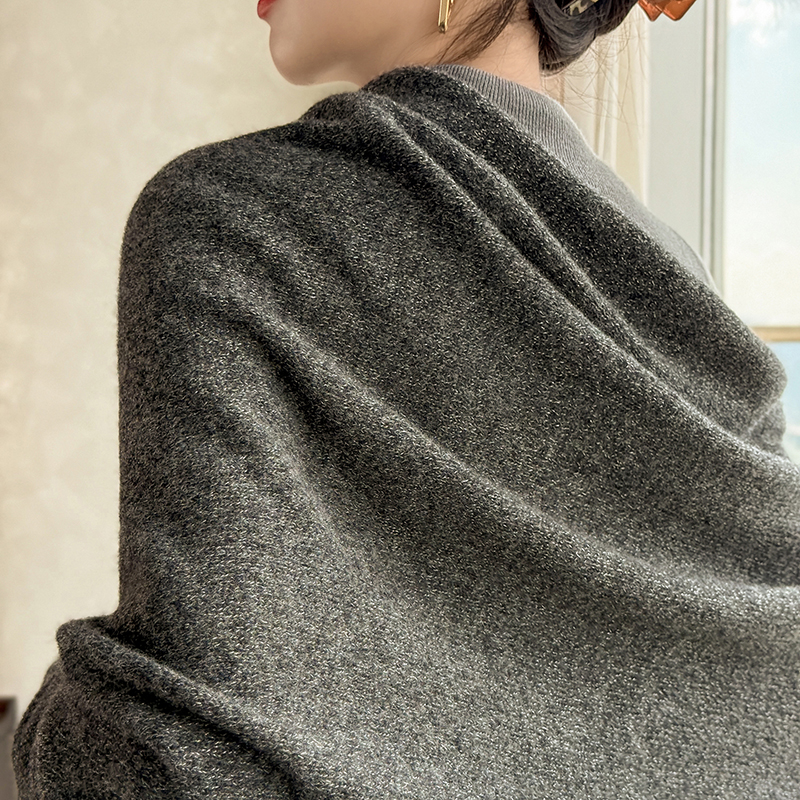 100% laine mérinos soie brillante châle écharpe femmes automne hiver mode Patchwork couleur grand châle écharpe 2025 nouveaux vêtements pour femmes