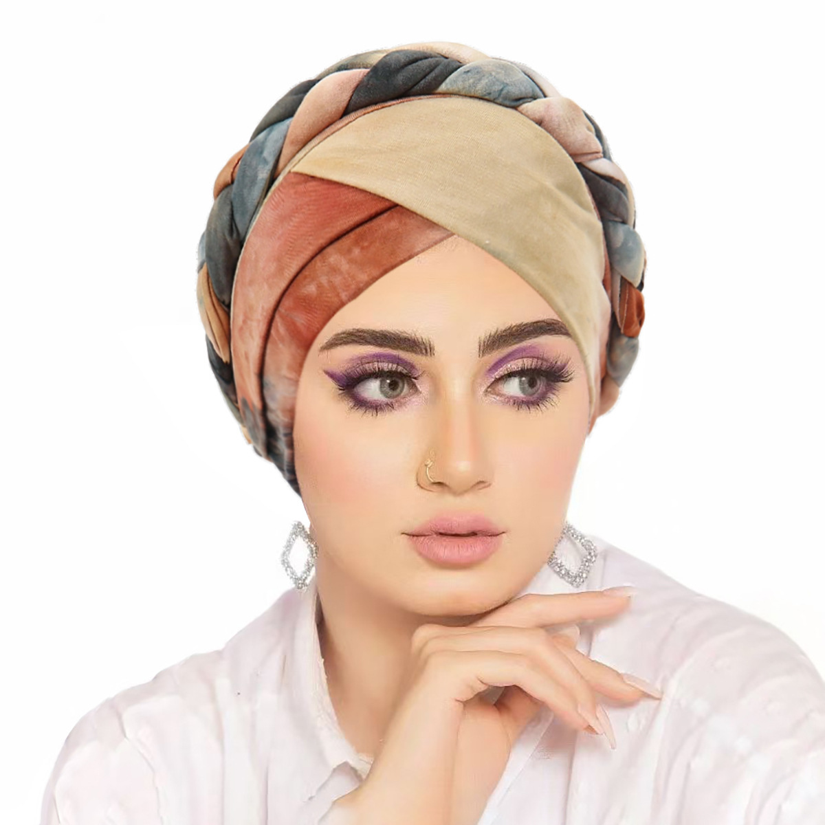 Nouveau Foulard 2026 pour Femmes Musulmanes – Turban Imprimé Tressé, Bonnets Hijab, Sous-Hijabs, Turbans Arabes pour Femme Musulmane