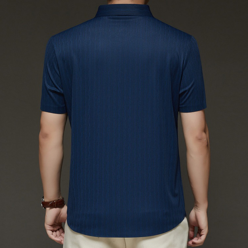Chemise habillée à manches courtes pour hommes, coupe cintrée, tissu extensible en Spandex de qualité supérieure, couleurs unies, chemises d'affaires décontractées, prix de gros