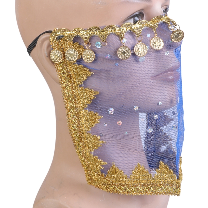 Femmes danse ventre face voile écharpe costume d'Halloween Cosplay Veil pour danse