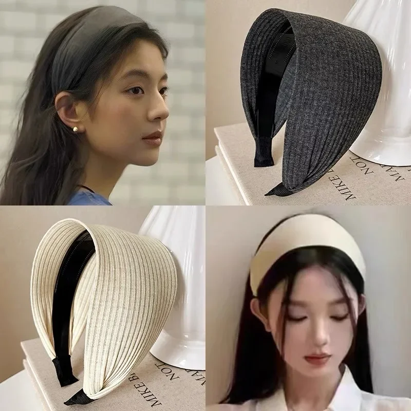 Bandeau de cheveux Extra large à la mode, Turban tricoté, couvre-chef pour femmes et filles, jolis et mignons, accessoires pour cheveux