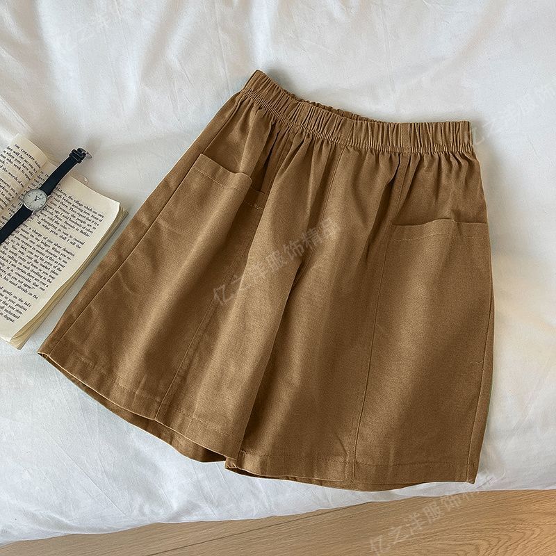 Vêtements pour femmes, short utilitaire rouge uni, ample, Style coréen, décontracté, élégant, vêtements d'extérieur, jambes larges et fines, nouvelle collection été