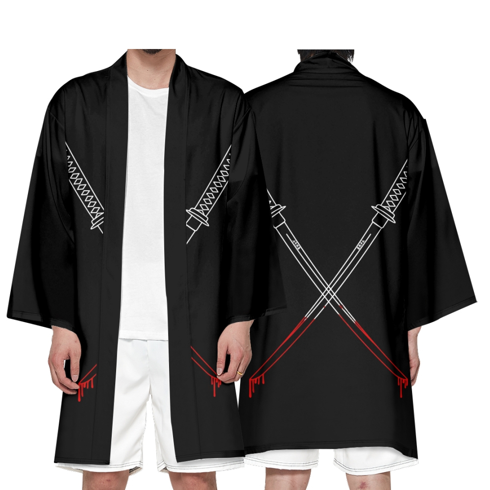 Kimono Long traditionnel japonais pour femmes et hommes, Streetwear, Cardigan de plage Yukata, mode Cosplay Haori, chemises haut