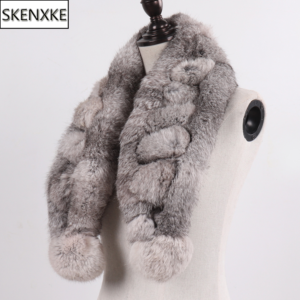 Nouvelle marque dame 100% naturel lapin fourrure écharpe femmes hiver épais chaud réel fourrure foulard russie femme en plein air fourrure foulards