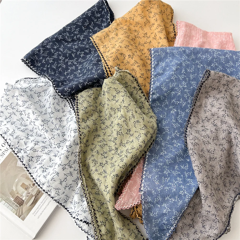 Foulards floraux simples Triangle foulard été extérieur tête cou soleil écharpe de protection pour femme