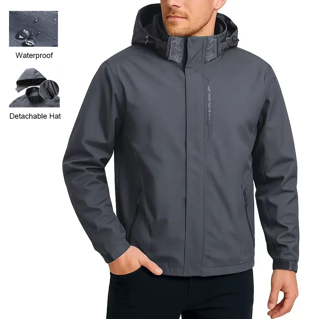 Veste d'extérieur imperméable pour hommes, coupe-vent, à capuche, pour escalade, randonnée, poinçonnage, automne et printemps, offre spéciale