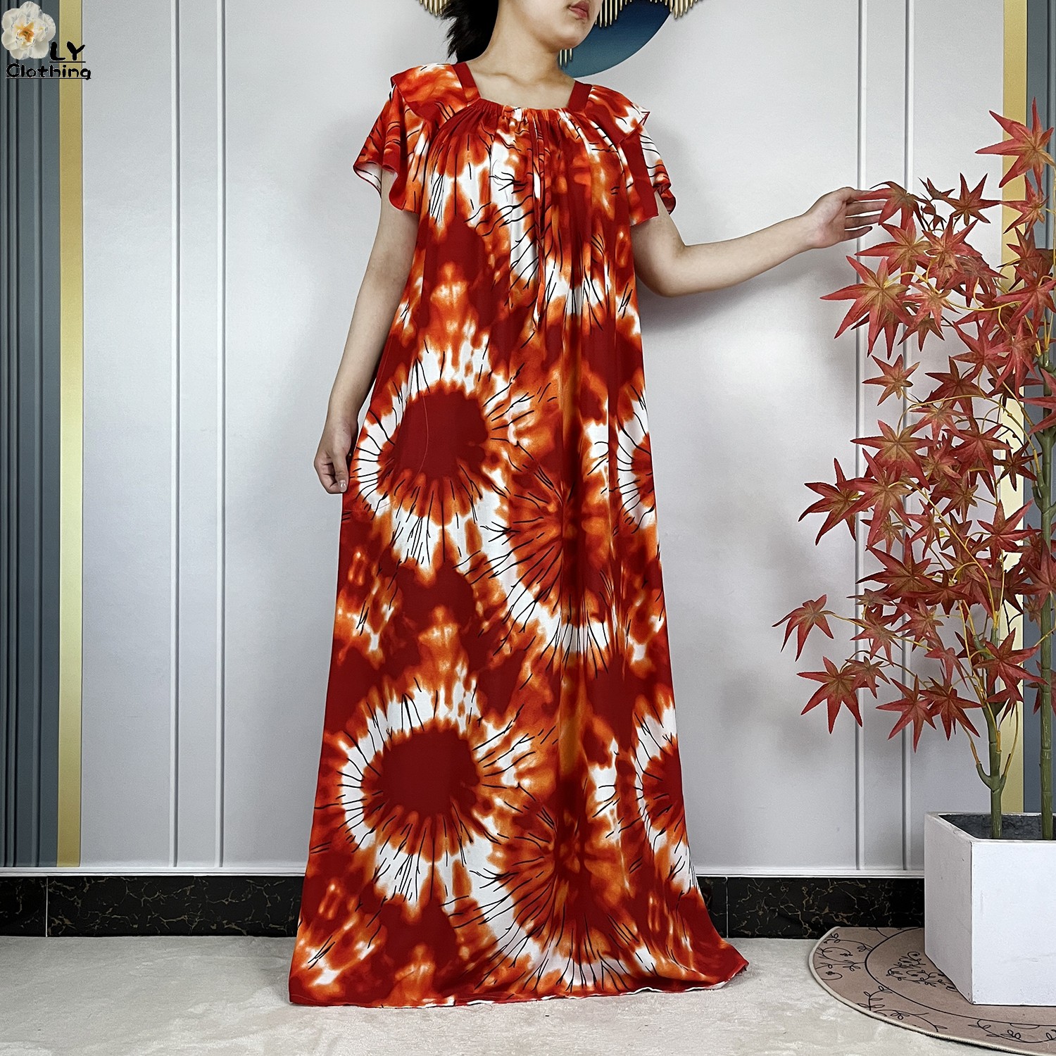 Nouvelle Robe Élégante de Dubaï, Robe d'Été à Manches Courtes, Col Bateau, Ample, Boubou Maxi, Robe Dashiki Islamique pour Femme, Vêtements Africains Abaya