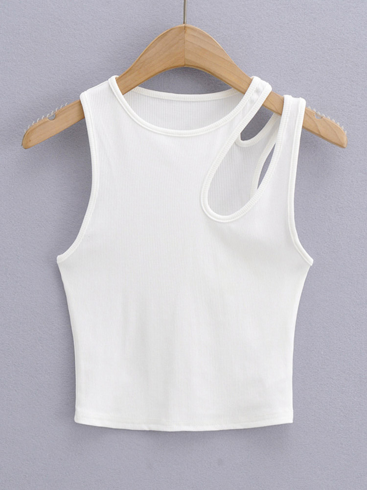 Maillot à col rond creux pour femmes, Maillot sexy en pente, Nouveau, 2024