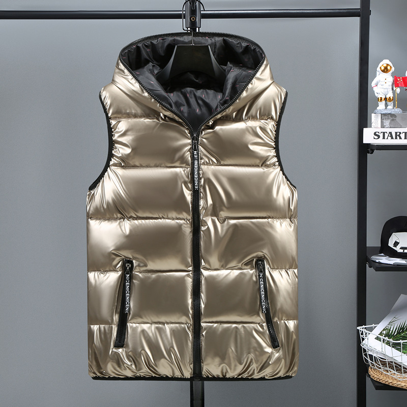Style coréen 2025 automne hiver nouvelle mode hommes couleur unie Simple basique décontracté à la mode matelassé gilets hommes vêtements manteaux hauts