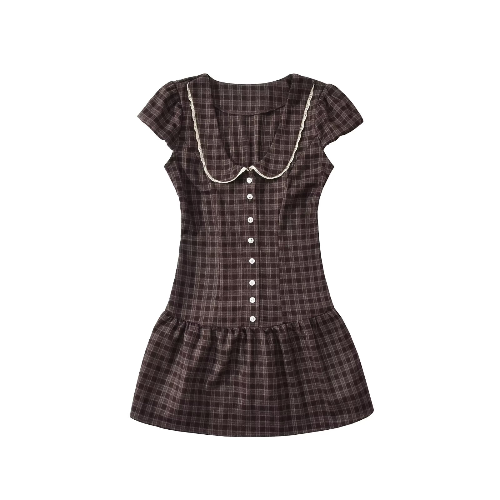 Robes de soirée courtes en dentelle de luxe pour femmes, collection été 2026, imprimé pois, manches courtes, sexy