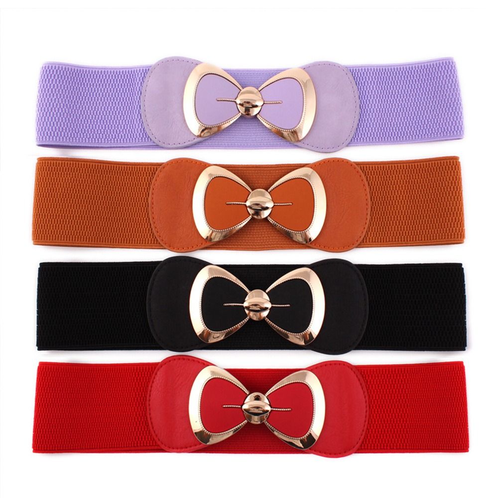 Ceinture large élastique pour femme, boucles avec nœuds, extensible, ceinture pour femme, jean habillé