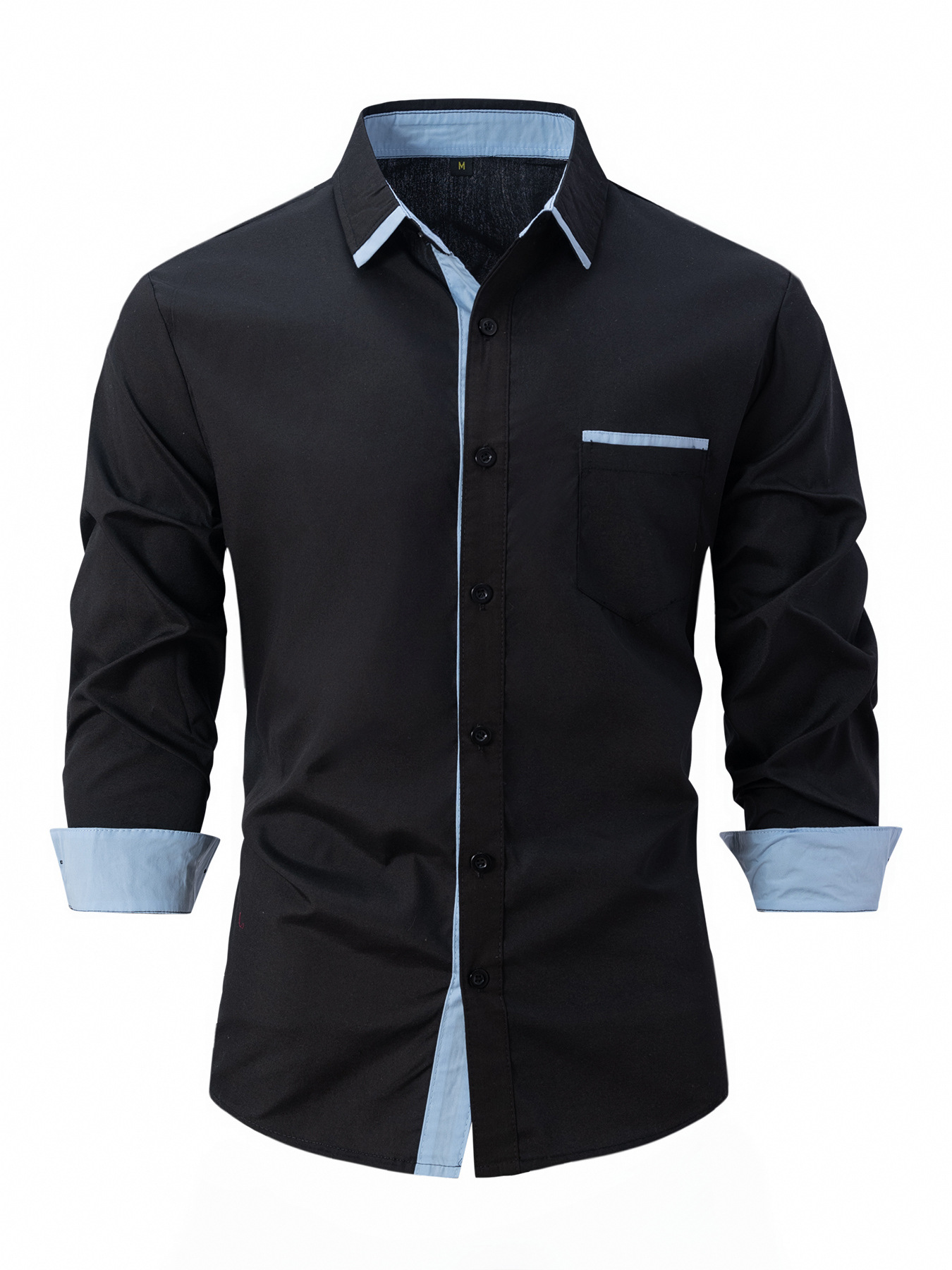 Chemise d'affaires en coton à manches longues pour hommes, chemise décontractée amincissante, bloquée par document, vêtements à la mode, printemps, automne, nouveau, 2025