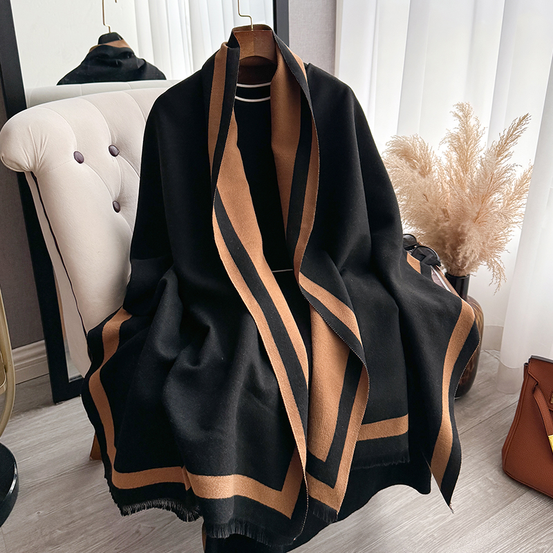 Écharpe chaude en cachemire de luxe pour femmes, couleur unie, châle et enveloppes à la mode, couverture pour dames, Pashmina d'hiver, Bandana Bufanda, nouvelle collection