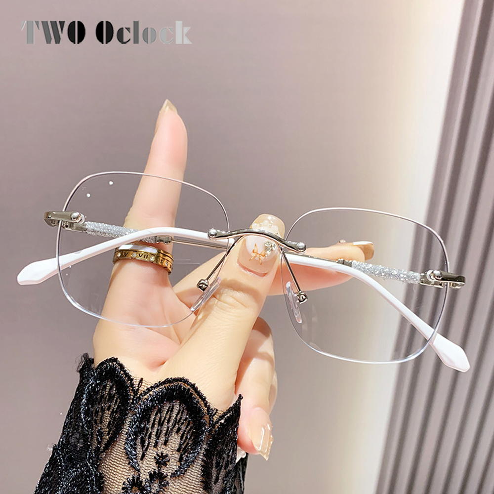Lunettes de soleil photochromiques pour femmes, verres de Prescription sans bords, verres optiques gradués, lunettes transparentes moins