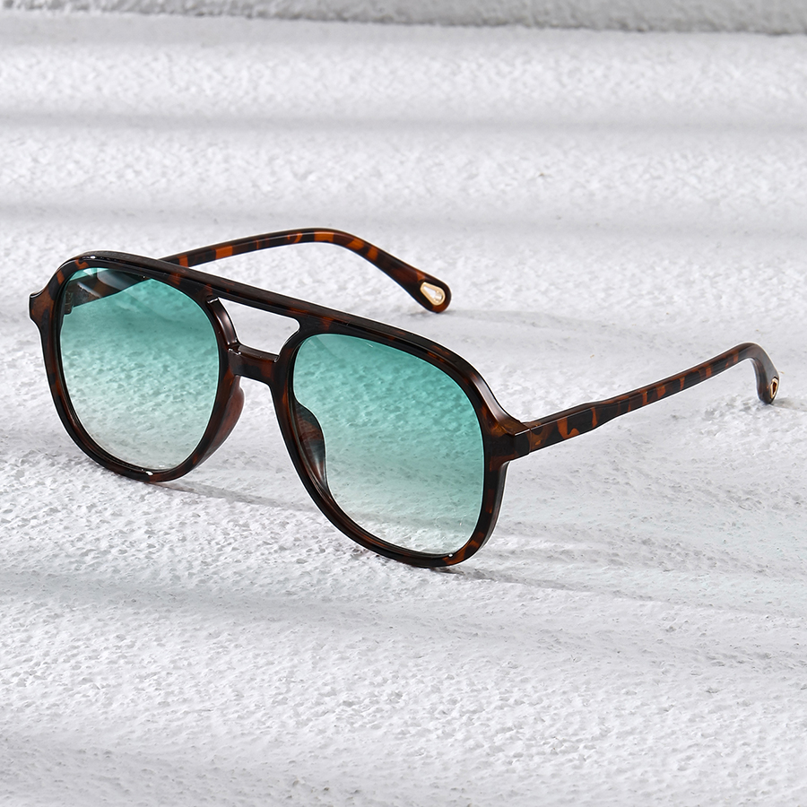 Lunettes rétro à monture extra large pour hommes et femmes, design multicolore à double barre, adaptées à la décoration photographique, au shopping,