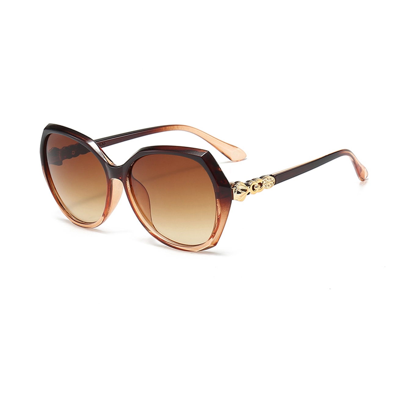 Lunettes de soleil pour femmes, design unique à grande monture, accents métalliques, style rétro, finition de haute qualité, parfaites pour les sorties quotidiennes C