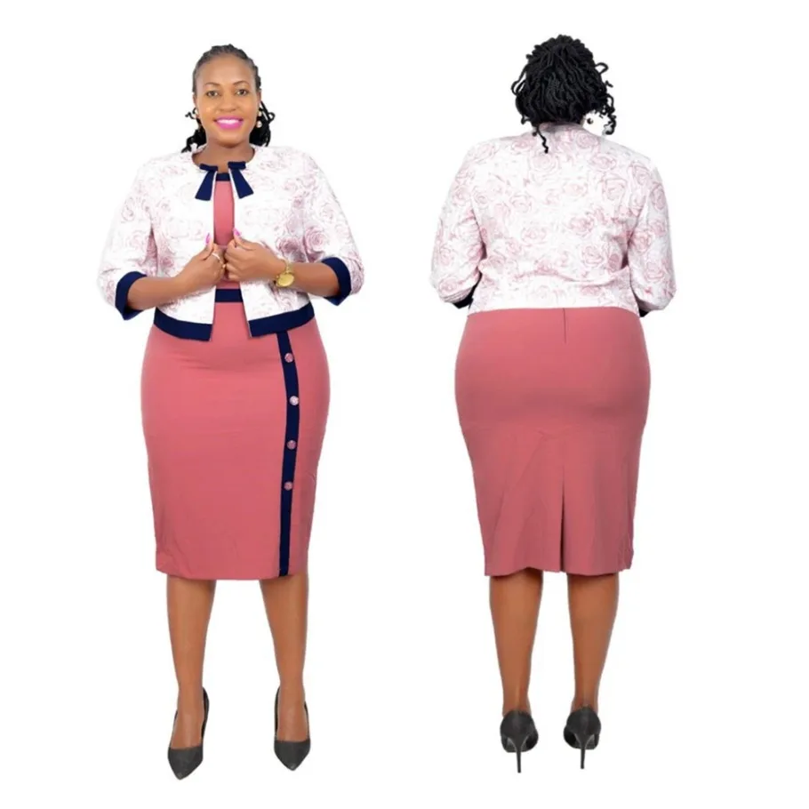 Ensemble de robes africaines personnalisées pour femmes, manteau et robe de bureau, nouvelle collection automne-hiver 2021, Bazin Riche, Afric traditionnel