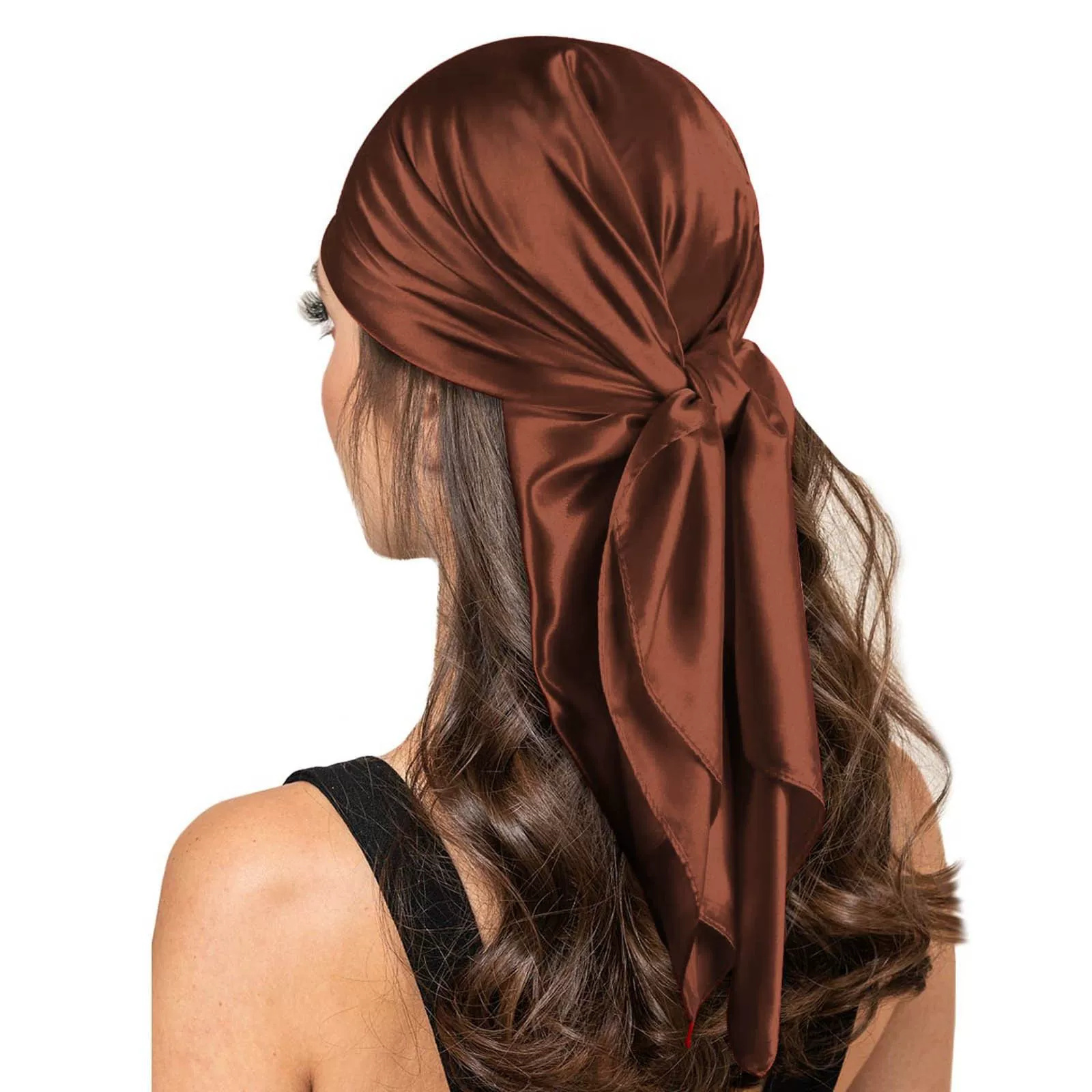 Foulard en soie 90x90cm pour femme, accessoires de mode quatre saisons, hijab, bandana, foulard pour cheveux