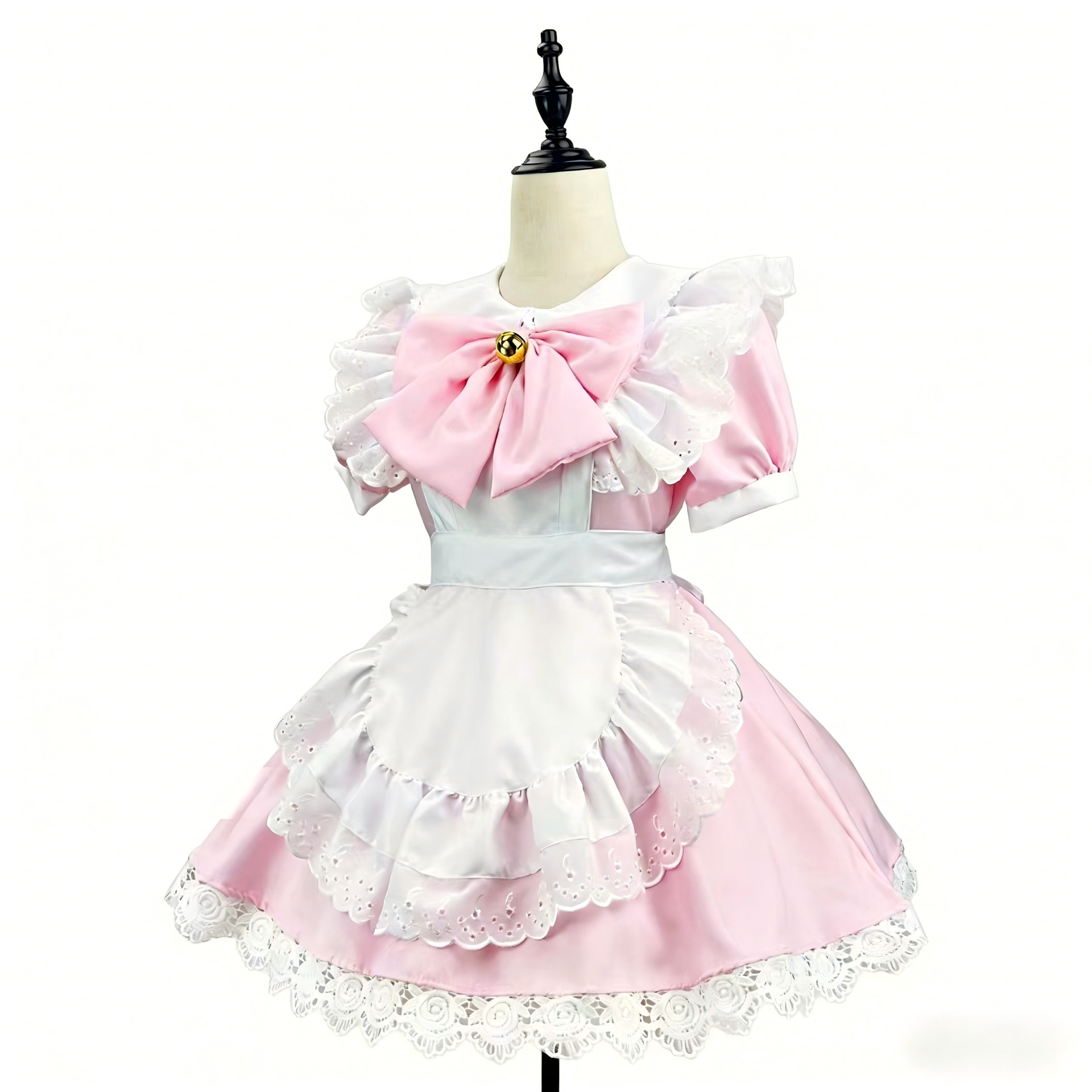Tenue de Soubrette Lolita Anime Grande Taille pour Femme, Robe de Fête d'Halloween, Tenue Gothique Noire et Blanche pour Étudiante, Déguisement de Chat Lolita pour Femme