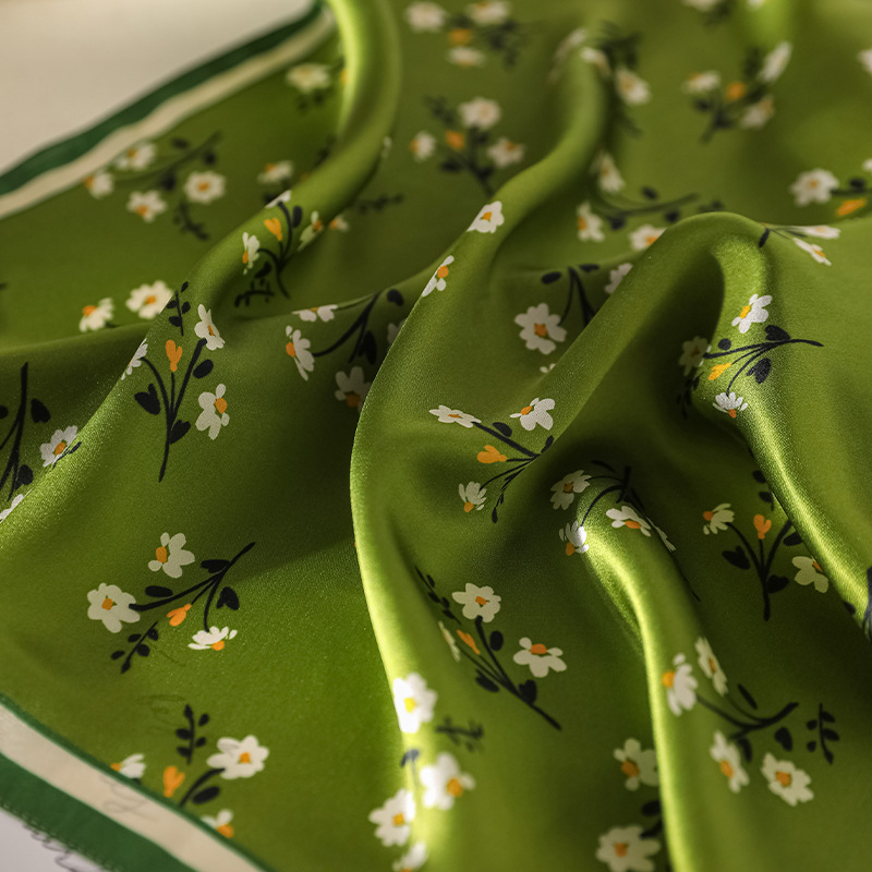 Foulard carré 100% soie de luxe pour femme, Hijab, Bandeau pour cheveux, Écharpe, Ruban, Foulard pour le cou