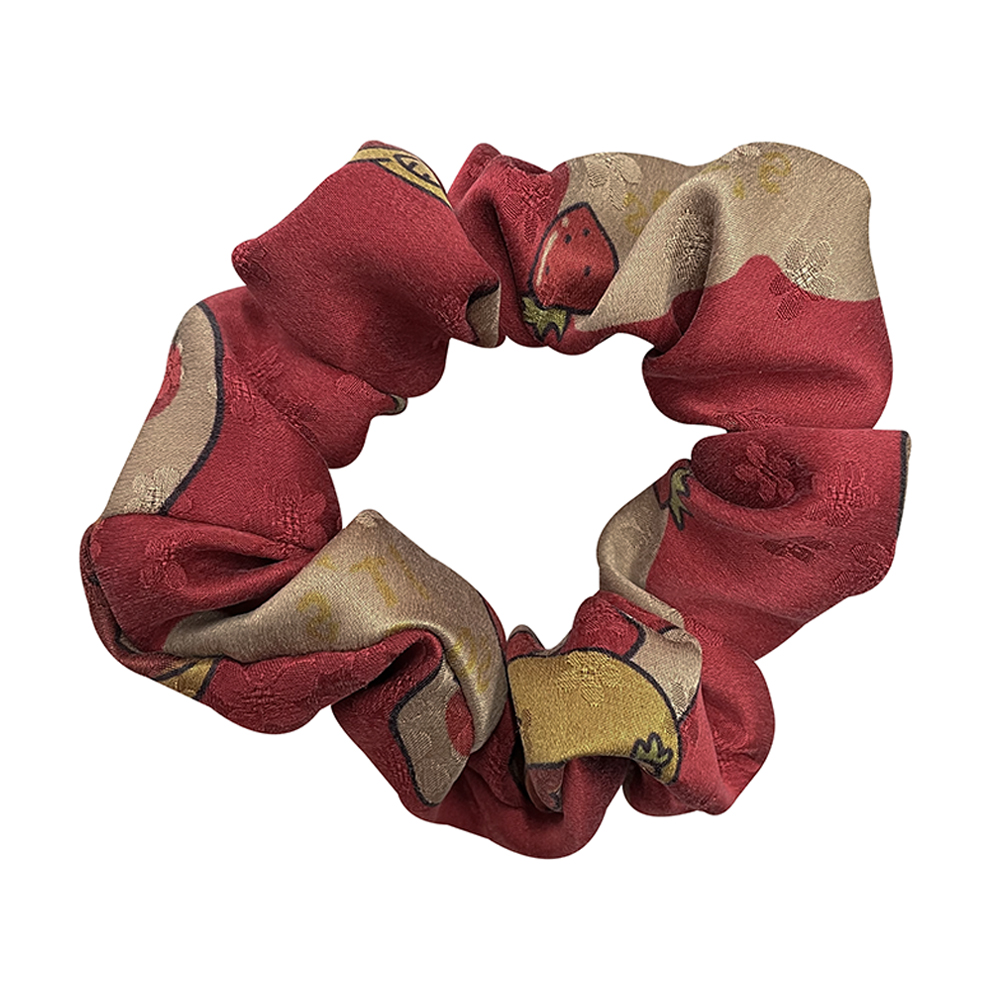 Chouchous en soie de mûrier Pure 100% Gambiered Canton gaze tissu de soie bandes de caoutchouc attaches de cheveux accessoires élastiques 26 Momme 3.5CM
