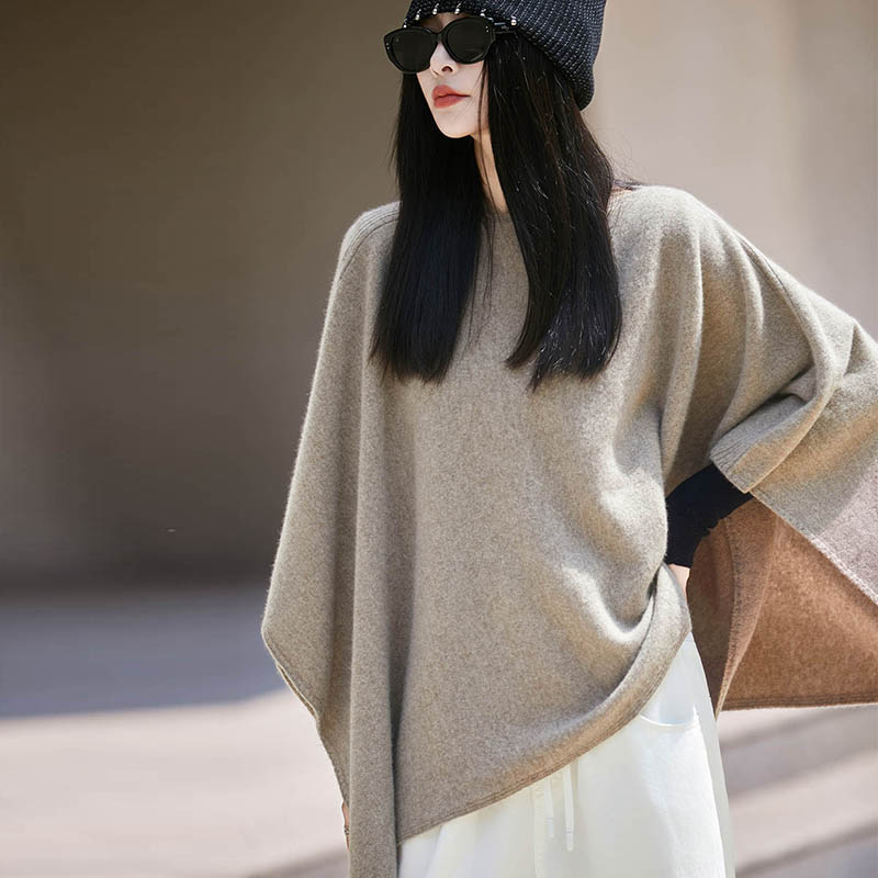 Nouvelle Collection Automne – Pull Châle 100% Laine Mérinos pour Femme – Doux, Uni, en Cachemire Tricoté – Écharpe Châle Populaire pour Femme – Hauts Élégants