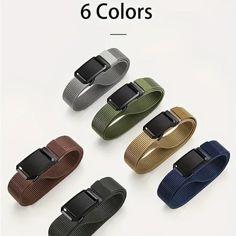 Nouvelle ceinture en toile à boucle automatique pour hommes, ceinture tactique en nylon, ceinture de travail pour l'entraînement en plein air, ceinture décontractée pour pantalon quotidien