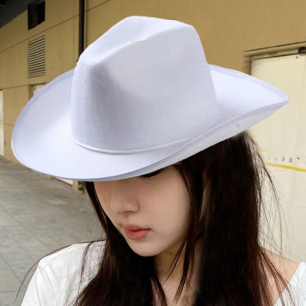 Chapeau de cowboy en feutre pour homme, accessoire de mode pour fête costumée, spectacle, cosplay, enterrement de vie de jeune fille, style princesse